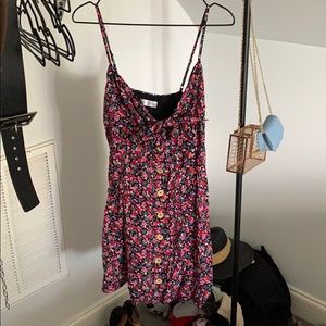 Floral mini cut out dress